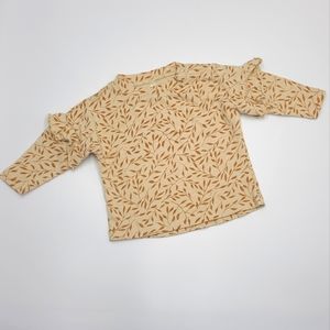 Rylee + Cru Vines ruffle top in wheat size 3-6 months